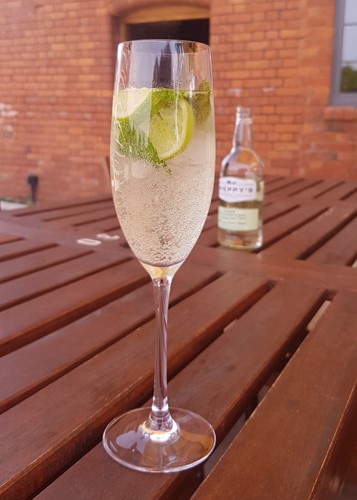 Sheppy's Royal Cocktail featuring Cider with Elderflower