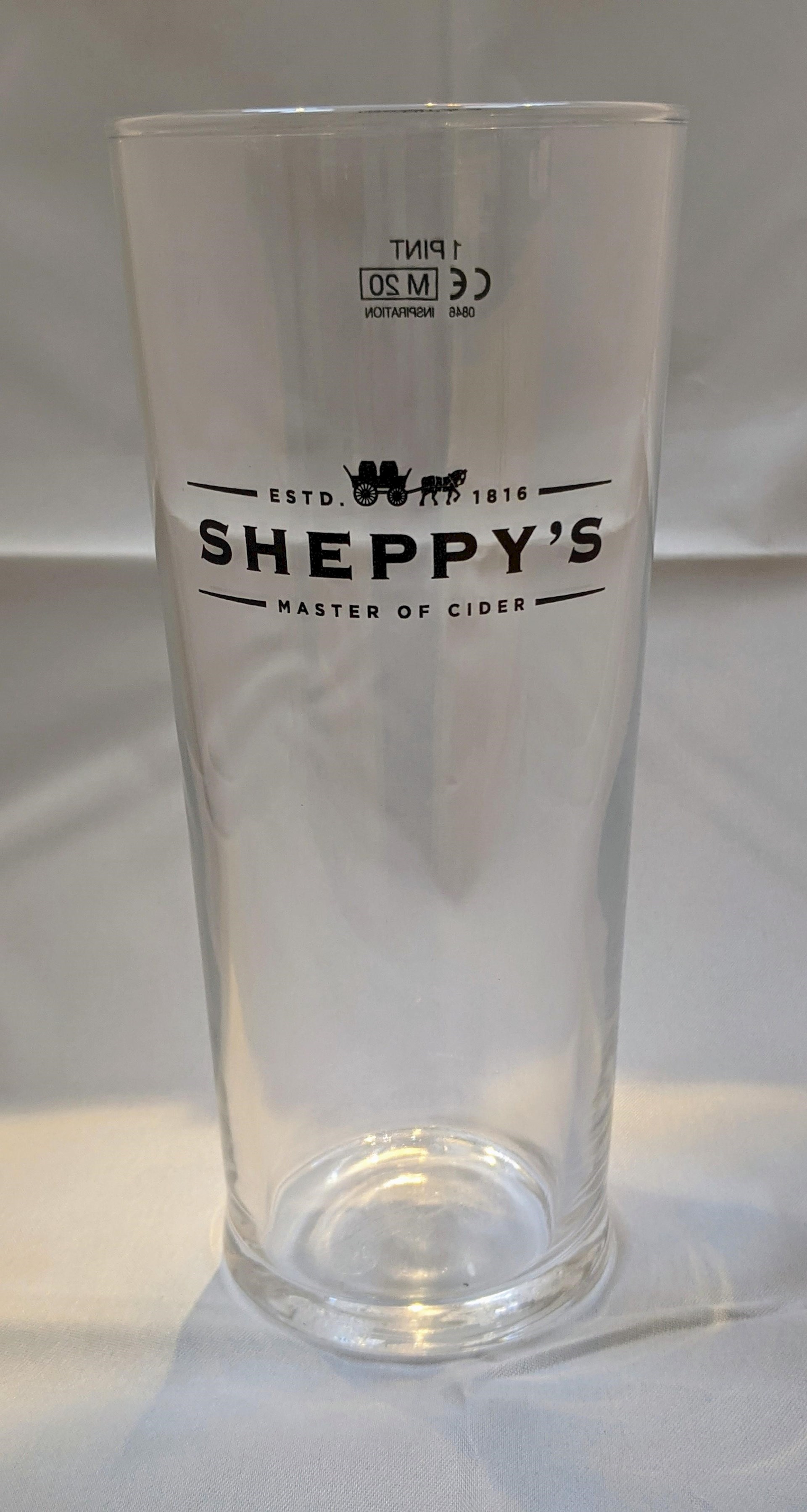 Sheppy's Pint Glass with logo